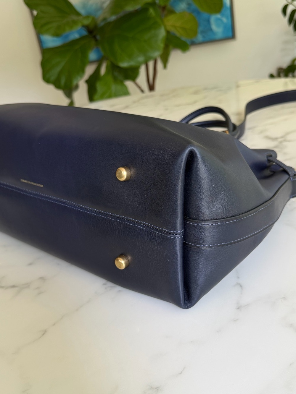 Coach Soft Empire Carryall Bag 40 Burnished Navy Blue XL Crossbody Satchel CW616 - Picture 10 of 16
